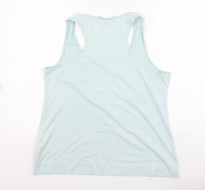 LA Gear Womens Blue 100% Cotton Basic Tank Size 16 Scoop Neck Pullover - LA California