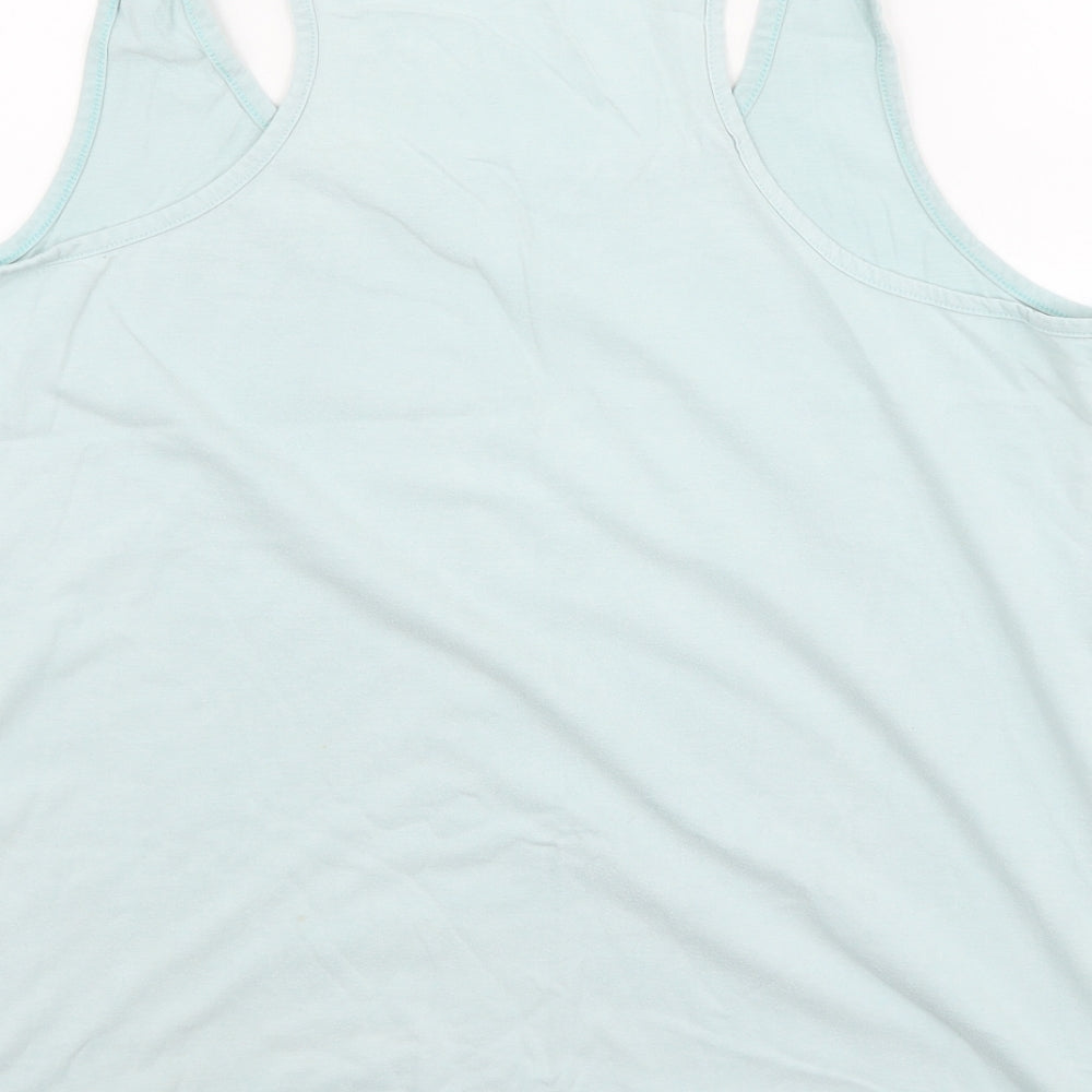 LA Gear Womens Blue 100% Cotton Basic Tank Size 16 Scoop Neck Pullover - LA California