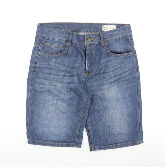 Denim & Co. Womens Blue Cotton Chino Shorts Size 32 in L10 in Regular Button