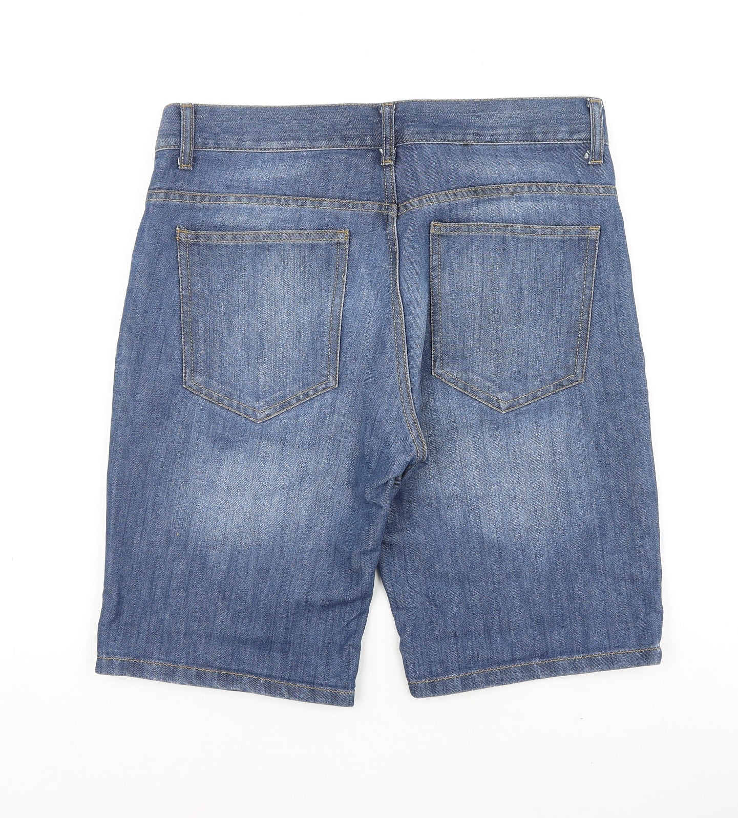 Denim & Co. Womens Blue Cotton Chino Shorts Size 32 in L10 in Regular Button