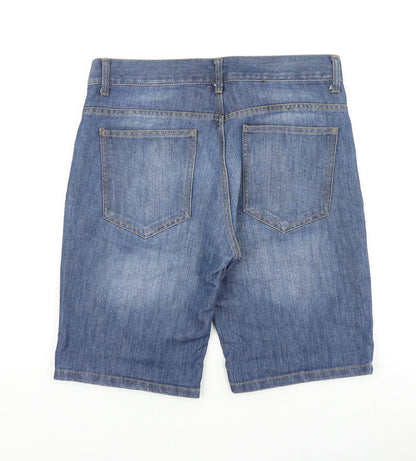 Denim & Co. Womens Blue Cotton Chino Shorts Size 32 in L10 in Regular Button