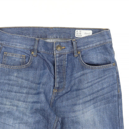 Denim & Co. Womens Blue Cotton Chino Shorts Size 32 in L10 in Regular Button
