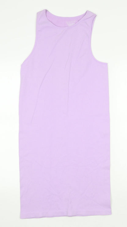 Primark Womens Purple Nylon Bodycon Size L Scoop Neck Pullover