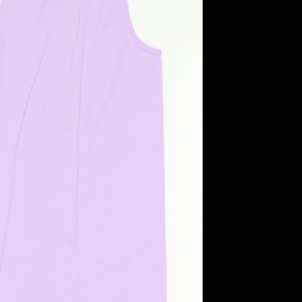 Primark Womens Purple Nylon Bodycon Size L Scoop Neck Pullover