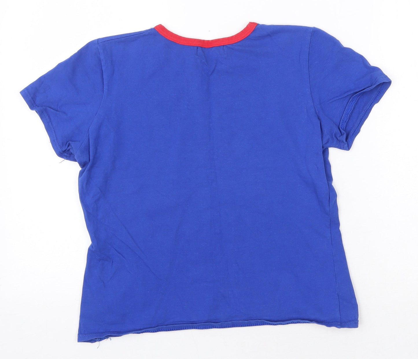 Champion Sport Womens Blue Cotton Basic T-Shirt Size 12 Round Neck