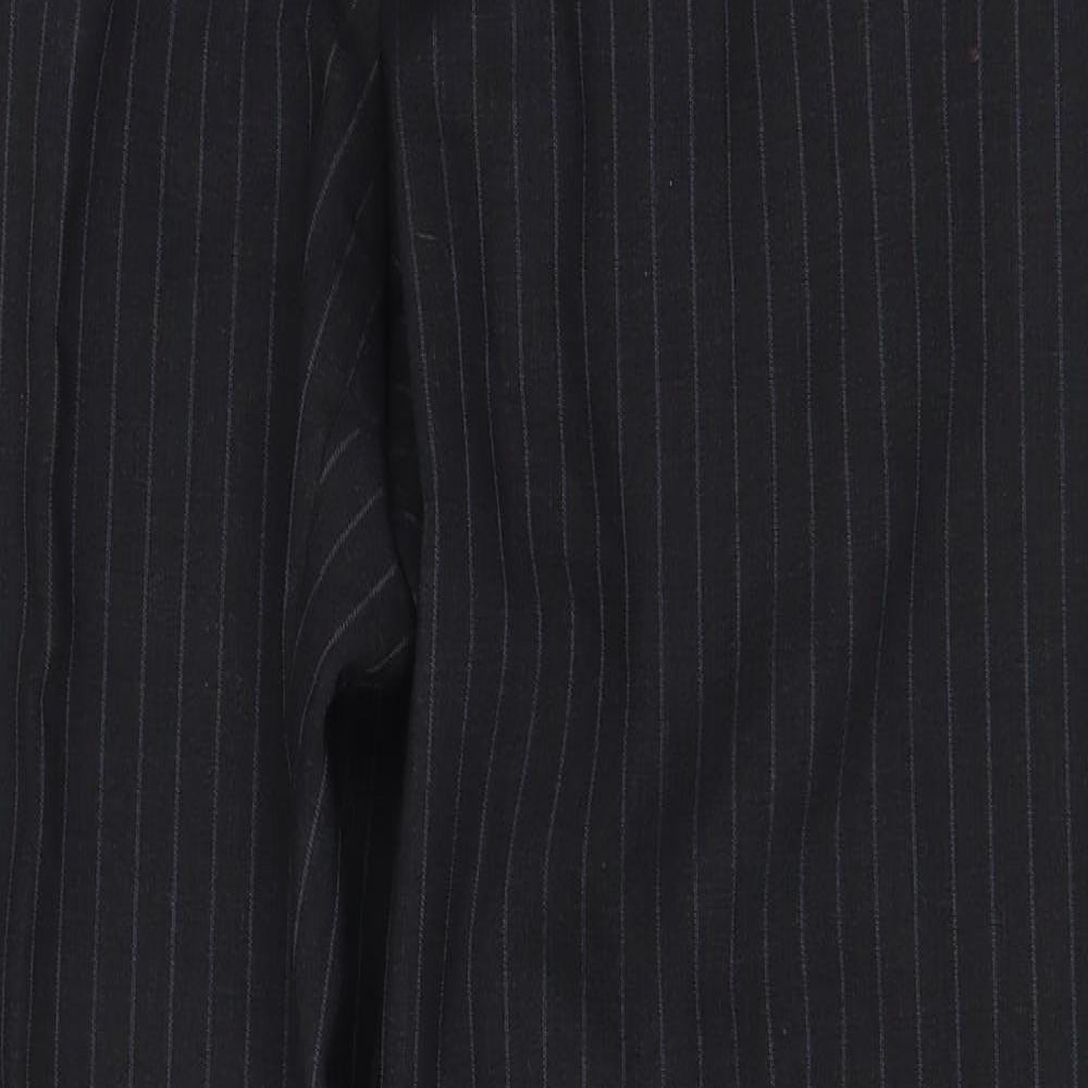 Marks and Spencer Mens Grey Striped Viscose Dress Pants Trousers Size 32 in Regular Zip