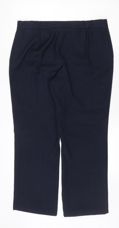 Womens UK Size 14 Marks and Spencer Regular Fit  Blue Trousers