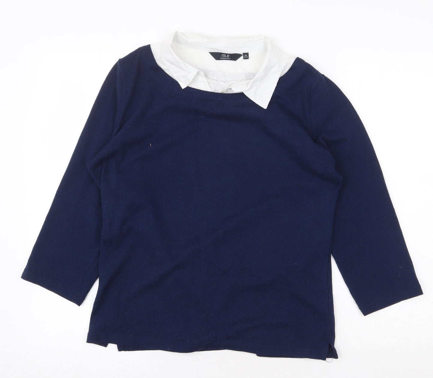 Womens UK Size M Isle Essentials Blue Basic Blouse