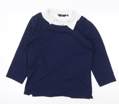 Womens UK Size M Isle Essentials Blue Basic Blouse