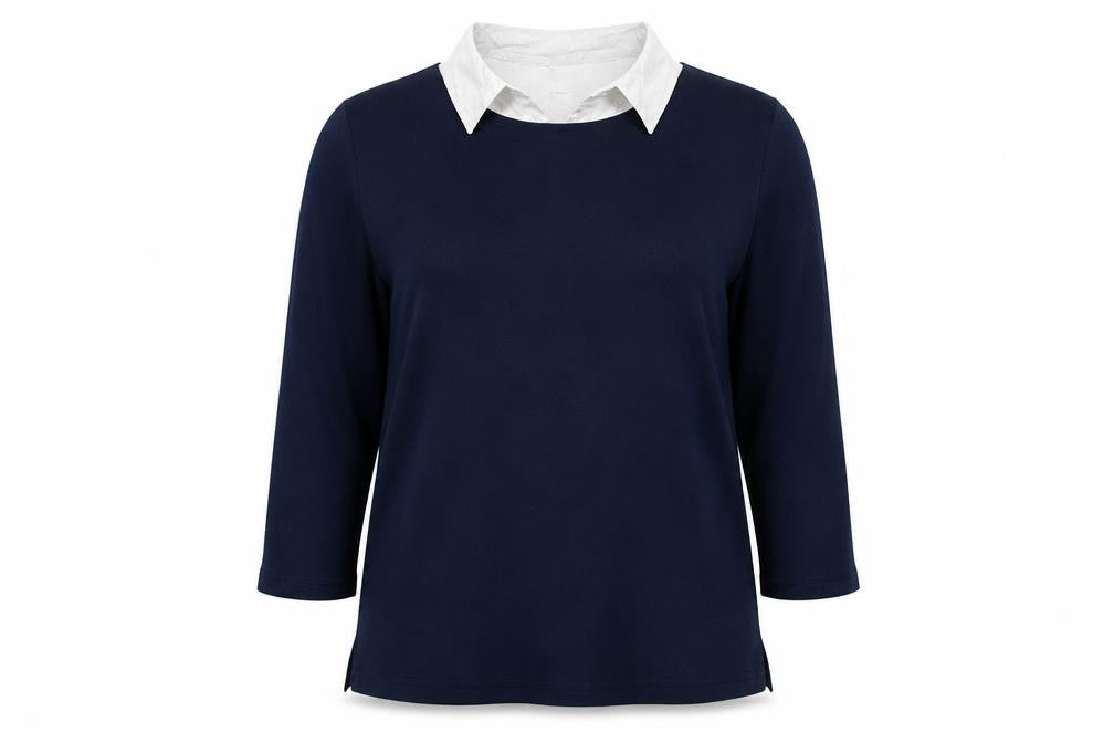 Womens UK Size M Isle Essentials Blue Basic Blouse