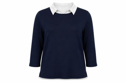 Womens UK Size M Isle Essentials Blue Basic Blouse