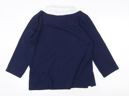 Womens UK Size M Isle Essentials Blue Basic Blouse