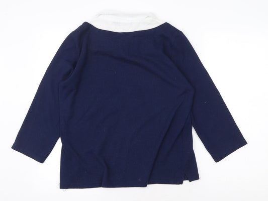 Womens UK Size M Isle Essentials Blue Basic Blouse
