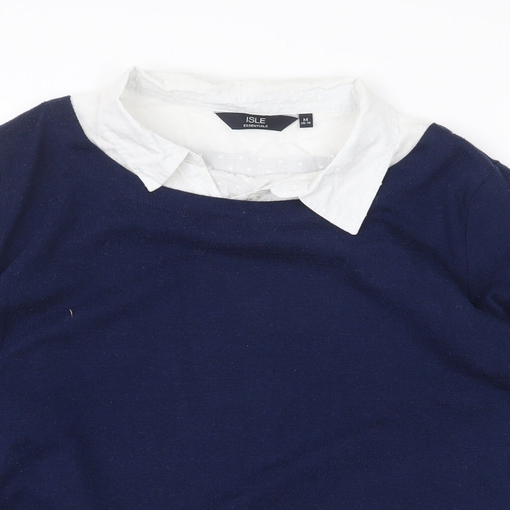 Womens UK Size M Isle Essentials Blue Basic Blouse