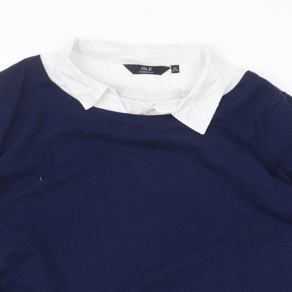 Womens UK Size M Isle Essentials Blue Basic Blouse