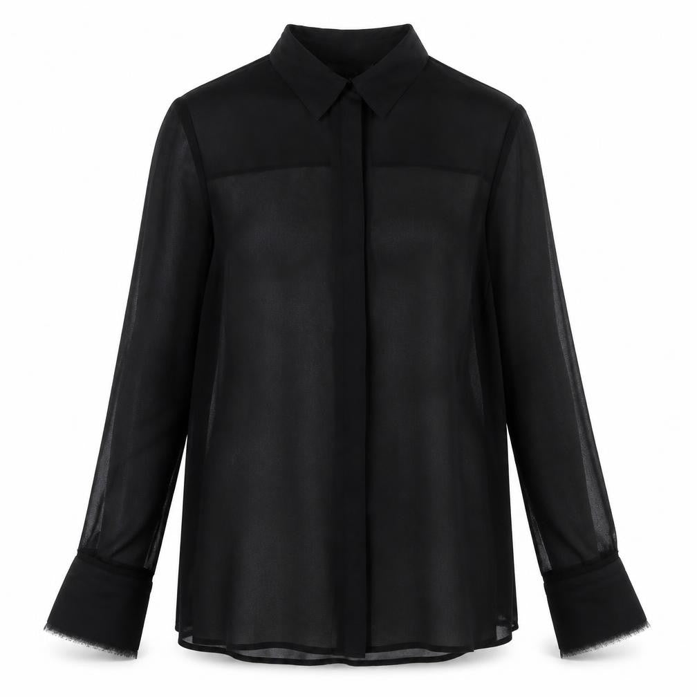 Womens UK Size 12 NEXT Black Basic Button-Up