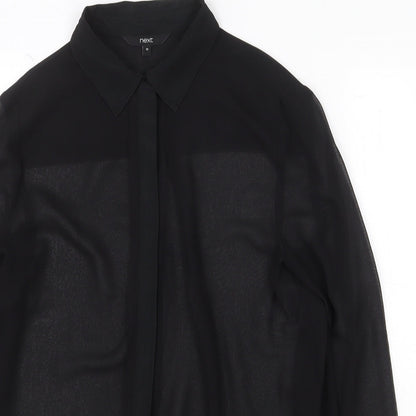 Womens UK Size 12 NEXT Black Basic Button-Up