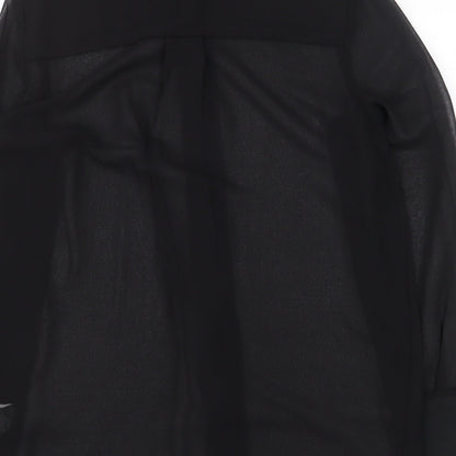 Womens UK Size 12 NEXT Black Basic Button-Up