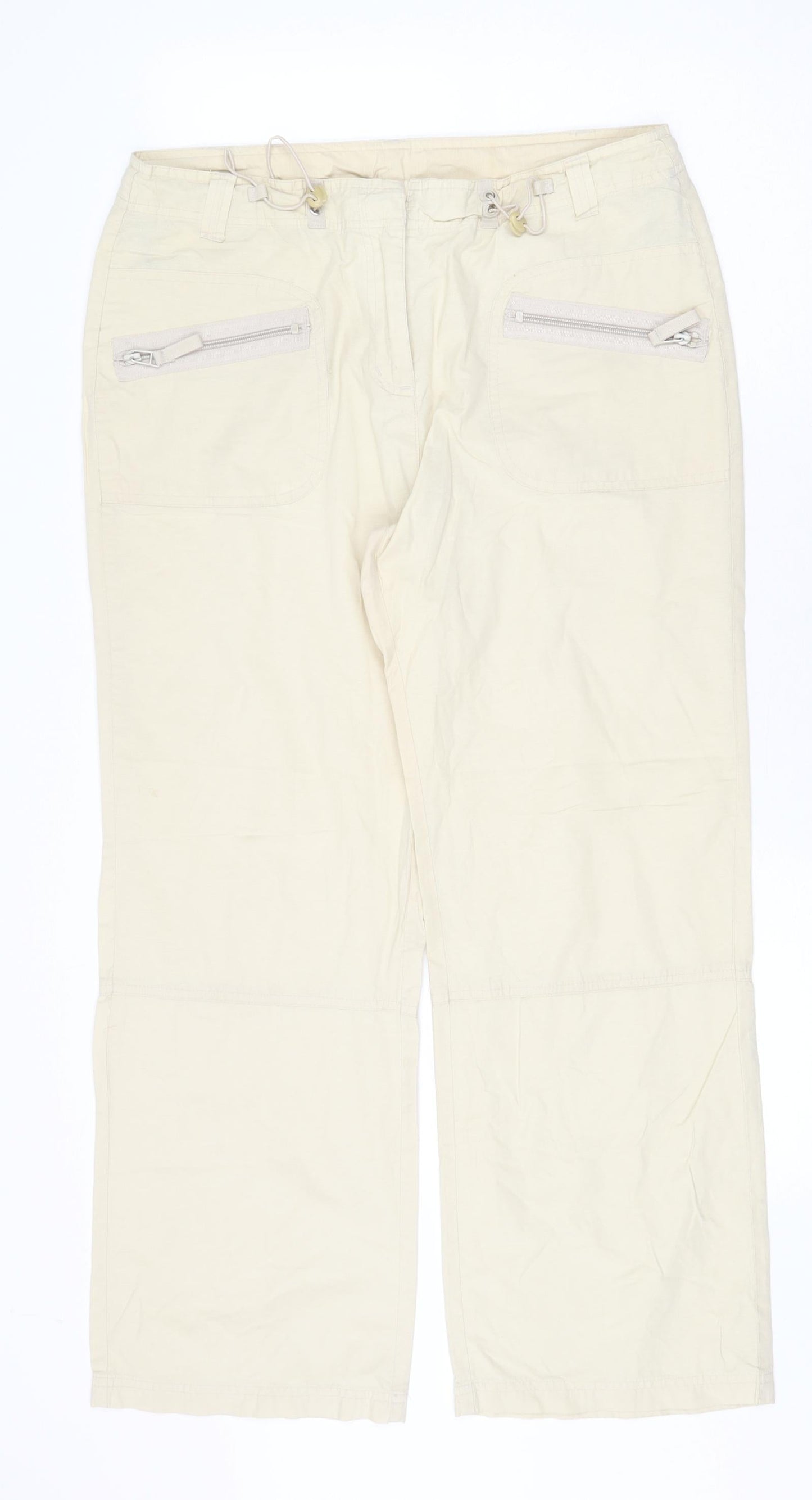 Womens UK Size 14 Dorothy Perkins Regular Fit  Beige Trousers