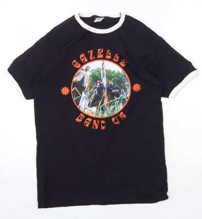 Womens UK Size M Fruit of the Loom Black Basic T-Shirt