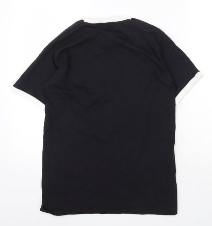 Womens UK Size M Fruit of the Loom Black Basic T-Shirt