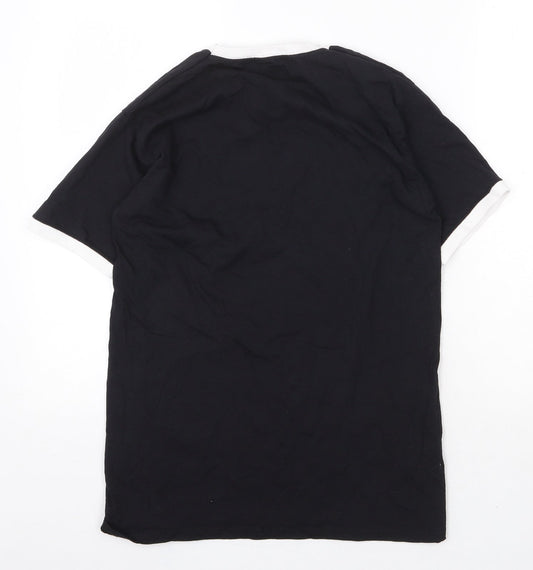 Womens UK Size M Fruit of the Loom Black Basic T-Shirt