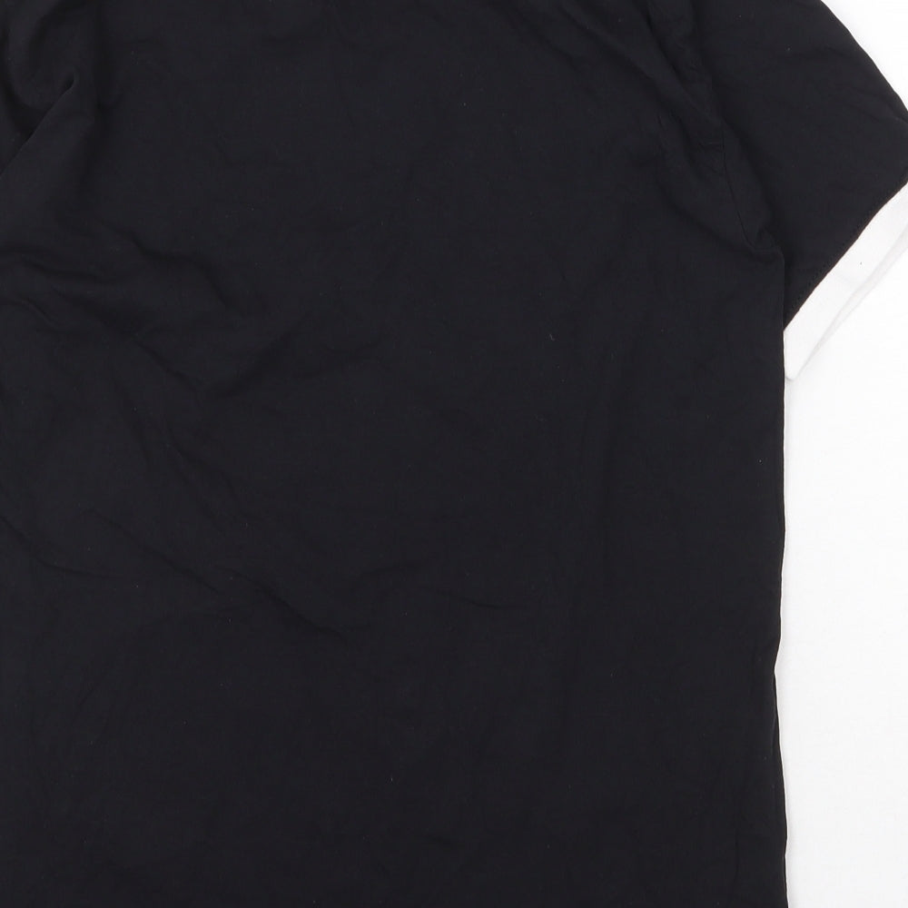 Womens UK Size M Fruit of the Loom Black Basic T-Shirt
