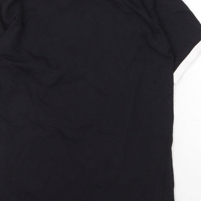 Womens UK Size M Fruit of the Loom Black Basic T-Shirt