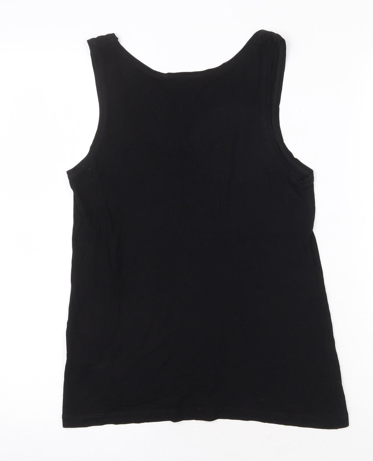 Warehouse Definitive Womens Black Viscose Basic Tank Size 8 Round Neck