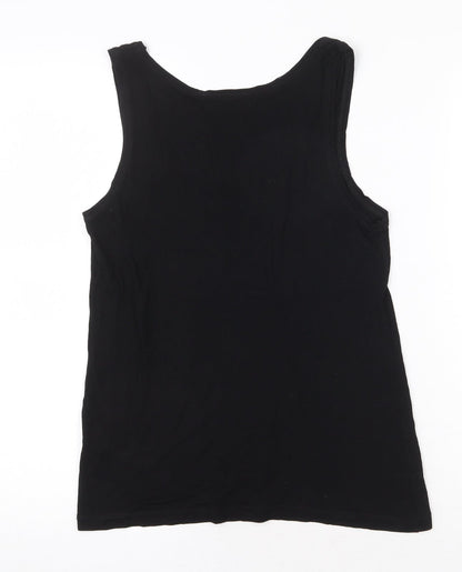 Warehouse Definitive Womens Black Viscose Basic Tank Size 8 Round Neck