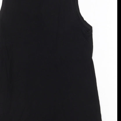 Warehouse Definitive Womens Black Viscose Basic Tank Size 8 Round Neck