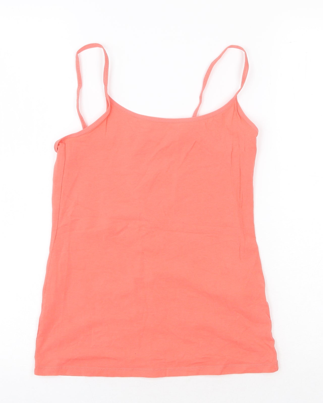 Marks and Spencer Womens Pink Cotton Basic Tank Size 10 Round Neck