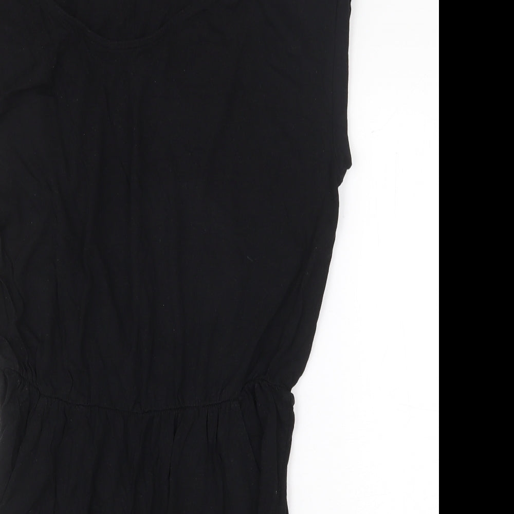 H&M Womens Black Cotton T-Shirt Dress Size S Round Neck Pullover