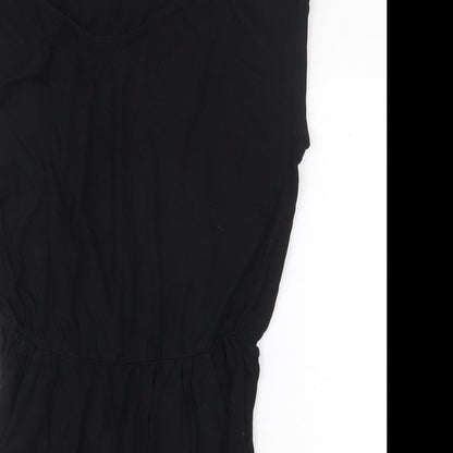 H&M Womens Black Cotton T-Shirt Dress Size S Round Neck Pullover