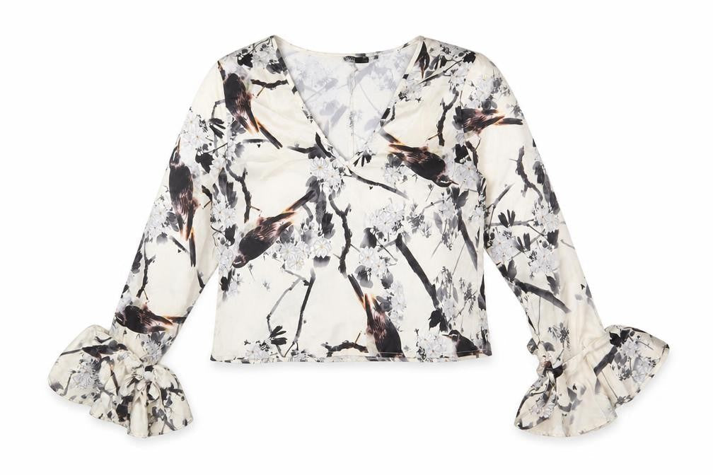 Womens UK Size 10 Missguided Ivory Cropped T-Shirt