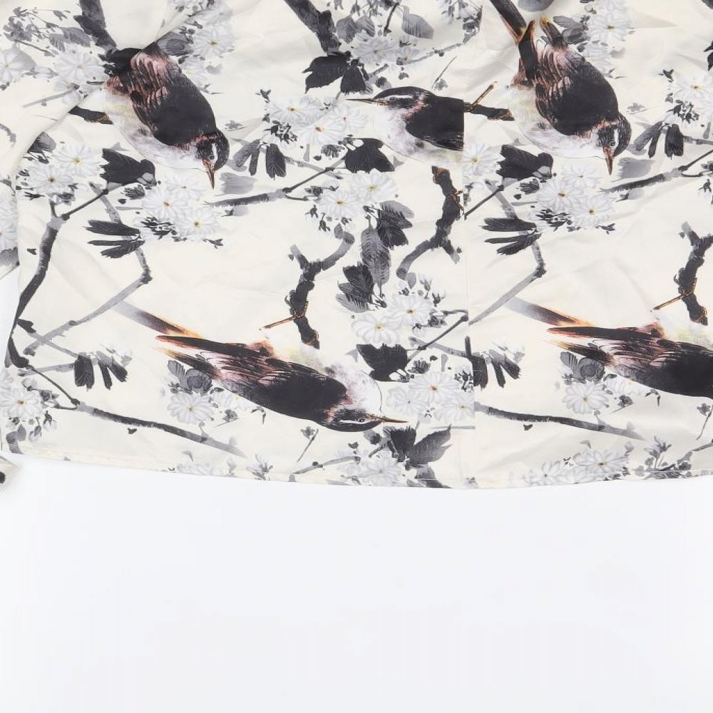 Womens UK Size 10 Missguided Ivory Cropped T-Shirt
