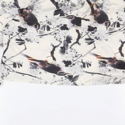Womens UK Size 10 Missguided Ivory Cropped T-Shirt