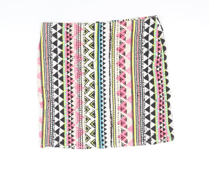 New Look Womens Multicoloured Geometric Cotton Bandage Skirt Size 14