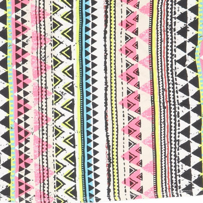 New Look Womens Multicoloured Geometric Cotton Bandage Skirt Size 14