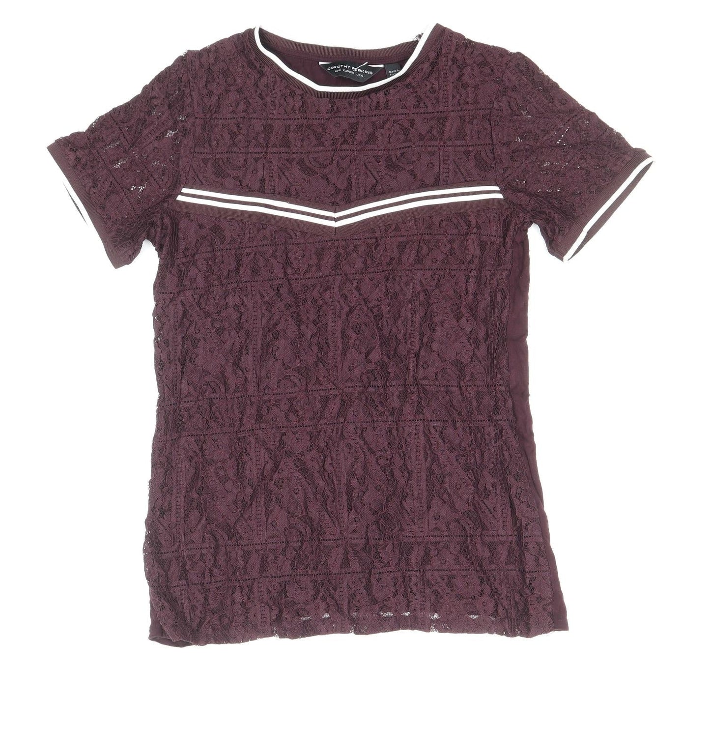 Womens UK Size 10 Dorothy Perkins Purple Basic T-Shirt