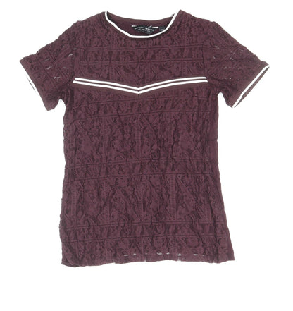Womens UK Size 10 Dorothy Perkins Purple Basic T-Shirt