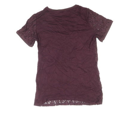 Womens UK Size 10 Dorothy Perkins Purple Basic T-Shirt