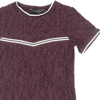 Womens UK Size 10 Dorothy Perkins Purple Basic T-Shirt
