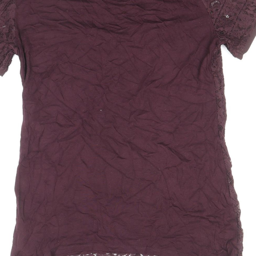 Womens UK Size 10 Dorothy Perkins Purple Basic T-Shirt