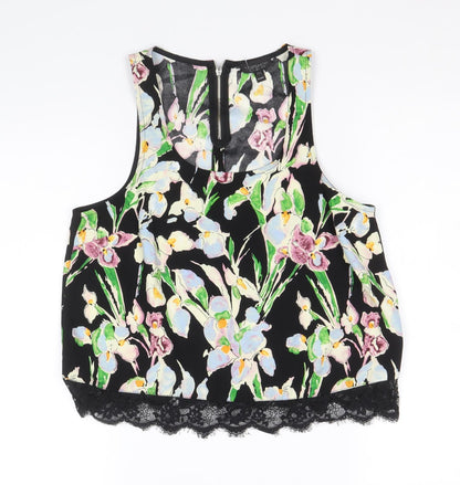 Womens UK Size 10 Topshop Black Basic Tank