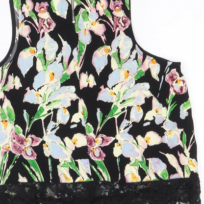 Womens UK Size 10 Topshop Black Basic Tank