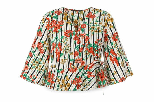 Womens UK Size S Zara Multicoloured Wrap Blouse