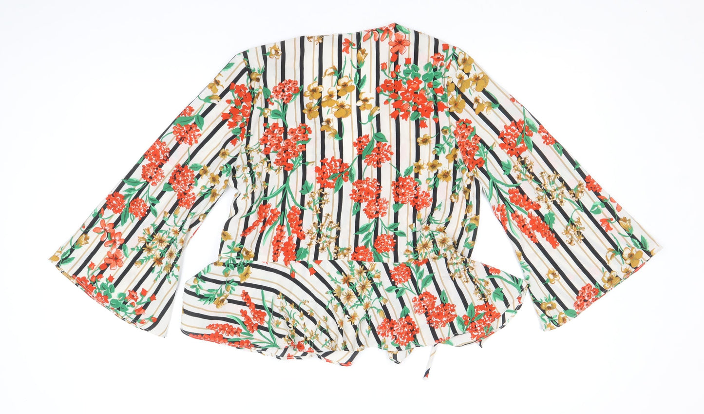 Womens UK Size S Zara Multicoloured Wrap Blouse
