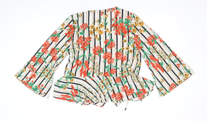 Womens UK Size S Zara Multicoloured Wrap Blouse