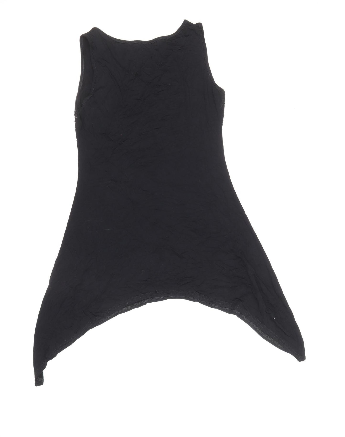 CMD Womens Black Viscose Basic Tank Size S Scoop Neck